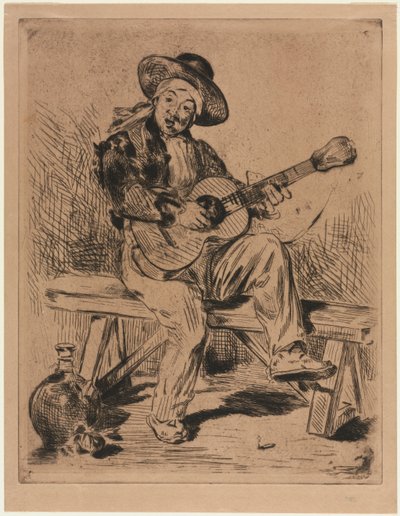 吉他手，1861年。 作者 爱德华·马奈