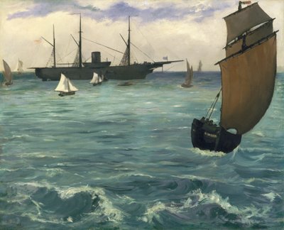 基尔萨基号在布洛涅，1864年。 作者 爱德华·马奈