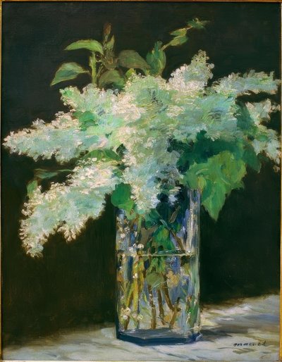 花瓶花，白丁香 作者 爱德华·马奈