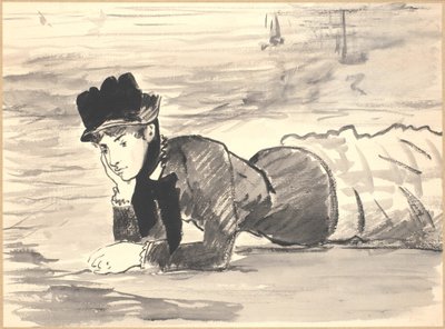 躺在沙滩上的女人安娜贝尔-李 作者 爱德华·马奈