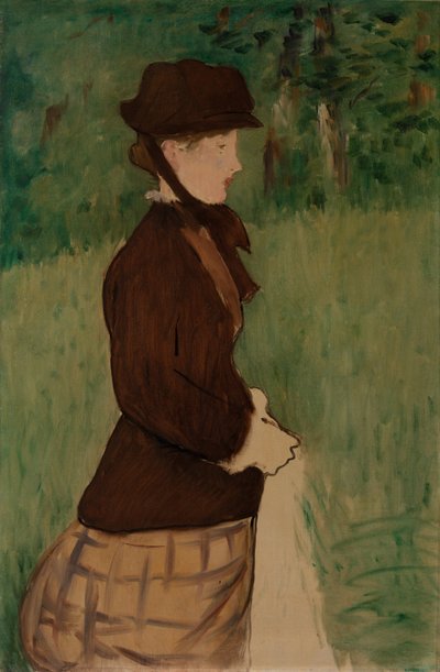 年轻女子在花园里，1879年 作者 爱德华·马奈