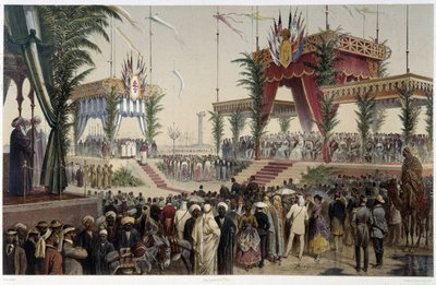 La Tribune des souverains in “” Inauguration of the Suez Canal by G. Nicole. 1869 作者 爱德华·里奥（Edouard Riou）