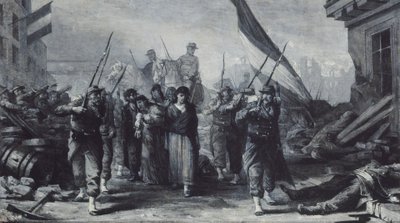 1871 年，1871 年的凡尔赛宫大火（布面油画） 作者 爱德华·图杜兹