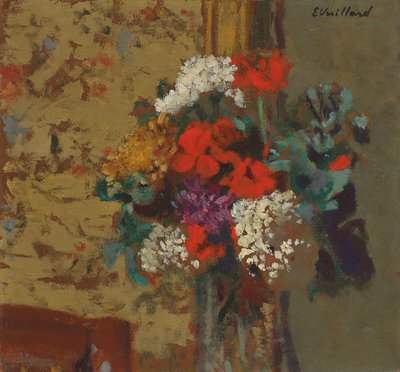 天竺葵和琼花玫瑰；天竺葵和雪球，约1910年 作者 爱德华·维拉德