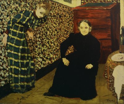 内部，艺术家的母亲和妹妹，1893年 作者 爱德华·维拉德