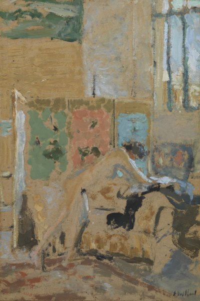 带屏幕内部，1909-10 作者 爱德华·维拉德