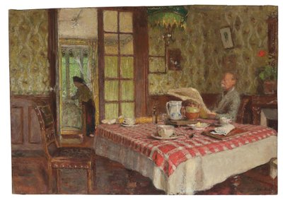 在餐厅里读书，沃克森，1924年 作者 爱德华·维拉德