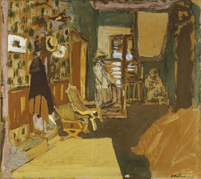 黑塞尔夫人在走廊上，约1909年 作者 爱德华·维拉德