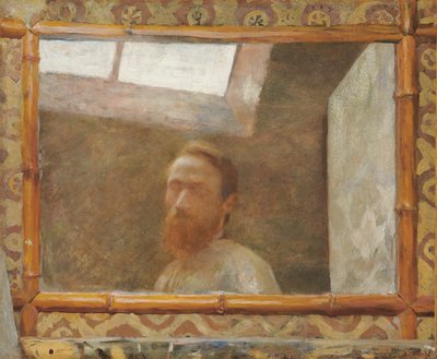 带竹镜子的自画像；带竹镜的自画像，约1890年 作者 爱德华·维拉德