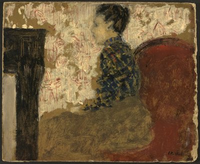 坐在炉边的女人，约1894年。 作者 爱德华·维拉德