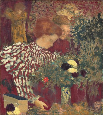 穿条纹裙的女人，1895年。 作者 爱德华·维拉德