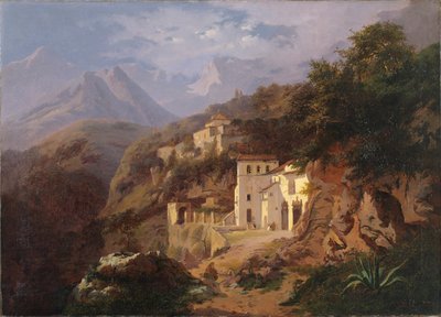 卡瓦嘉布遣会修道院（萨莱诺）1838（布面油画） 作者 爱德华德维涅