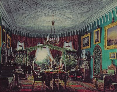女皇亚历山德拉·费奥多罗夫娜（1798-1860）1850年代的绘画室 作者 Eduard Hau