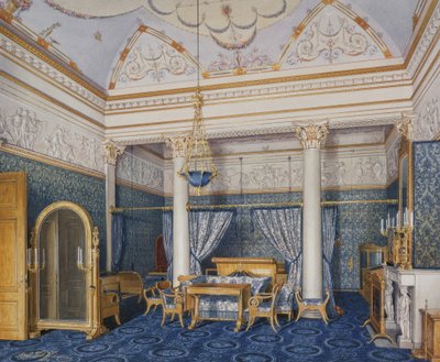 冬宫的内部。女皇亚历山德拉·费奥多罗夫娜（Alexandra Fyodorovna）的寝室，1870年 作者 Eduard Hau