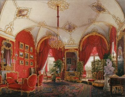 冬宫的内部。第四保留公寓。 19世纪中叶的The Corner Room。 作者 爱德华·豪（Eduard Hau）