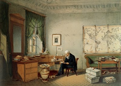 Baron Alexander von Humboldt（1769-1859）在他的研究中 作者 爱德华·希尔德布兰特
