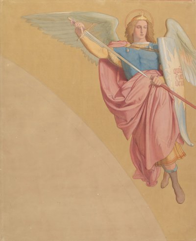 大天使拔剑，1825-86。 作者 爱德华·冯·斯坦勒