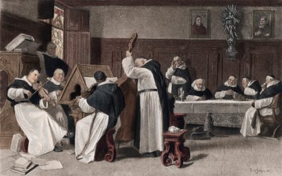 在修道院的午睡（彩色照相凹版） 作者 爱德华从格鲁兹纳之后