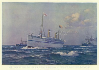 HMS Ophir，康沃尔郡和约克公爵和公爵夫人正在进行他们的殖民之旅 作者 Eduardo de Martino