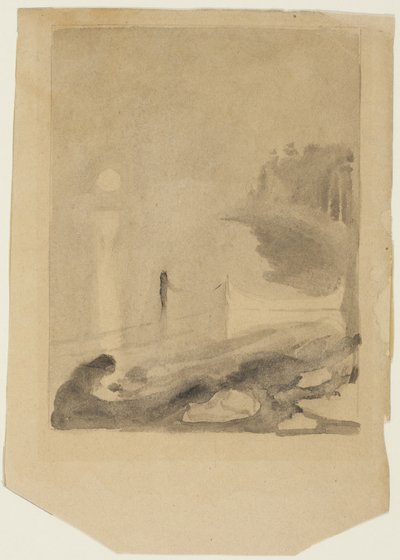 绑在码头上的船，1892年 作者 爱德华·蒙克