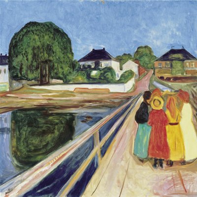 桥上的女孩，1902年 作者 爱德华·蒙克