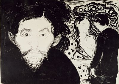 嫉妒，1896年 作者 爱德华·蒙克