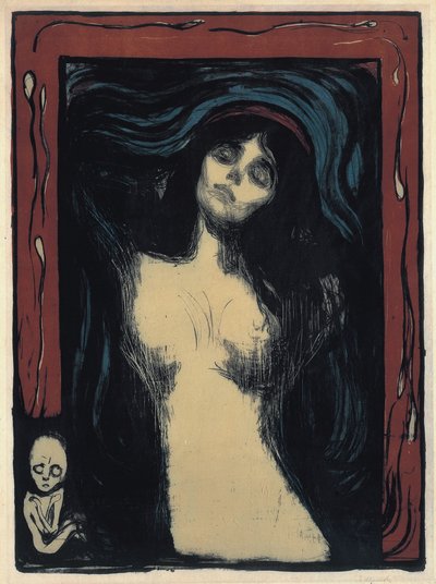 麦当娜慈爱的女人，1895-1900年 作者 爱德华·蒙克