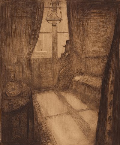 月光。晚上在圣云。 1895年 作者 爱德华·蒙克