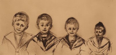 四个菩提树男孩的画像。 1902年 作者 爱德华·蒙克