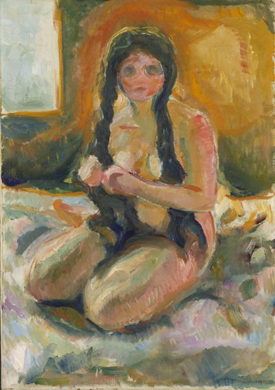 坐着的裸体 作者 Edvard Munch