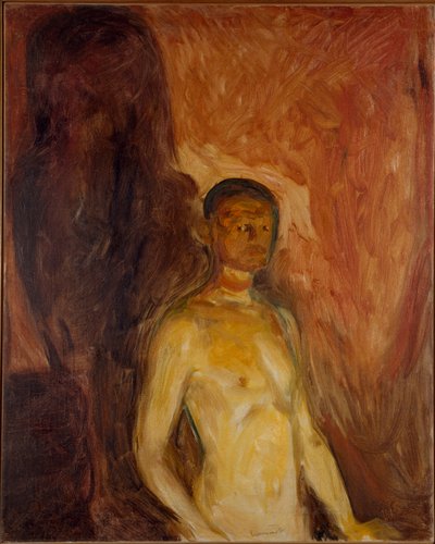 爱德华·蒙克（Edvard Munch，1863-1944）《地狱自画像》的画作，约 1895 年。 太阳。 81.5x65.5 厘米奥斯陆市立艺术收藏蒙克博物馆（Musee Munch） 作者 爱德华·蒙克