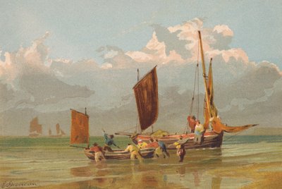 渔船出海，诺福克附近海域（彩色石版画） 作者 爱德华（之后）邓肯