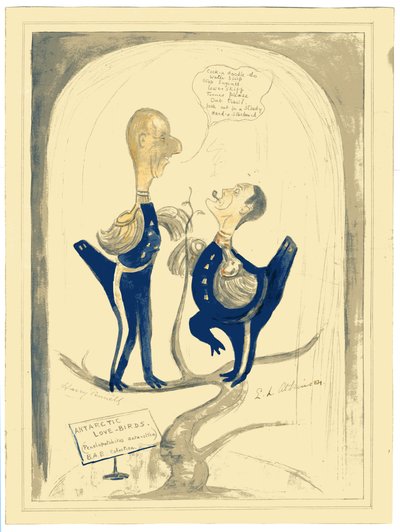 Harry Pennell和ELA Atkinson博士，1910-12（wc和铅笔在纸上） 作者 爱德华·阿德里安·威尔逊
