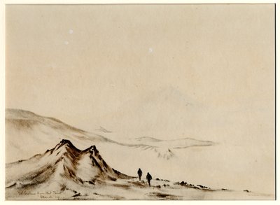 从Hut Point出发的Erebus山，1901-04（纸上写着） 作者 爱德华·阿德里安·威尔逊