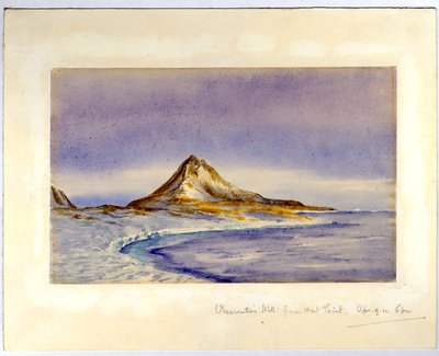 来自Hut Point的观察山，1911年（纸上写着） 作者 爱德华·阿德里安·威尔逊