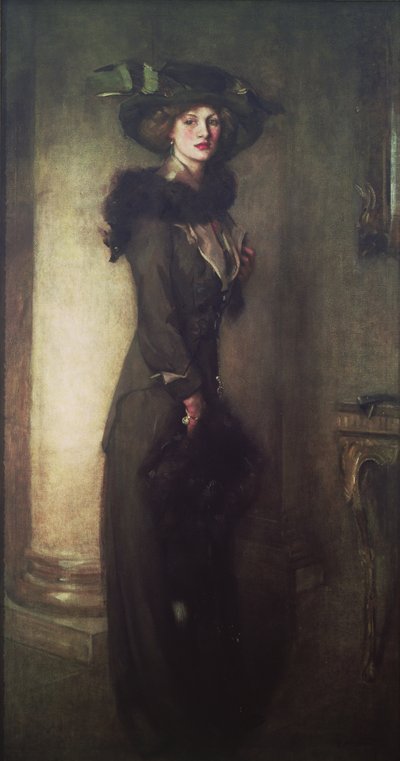 海狸帽，c.1912 作者 Edward Arthur Walton