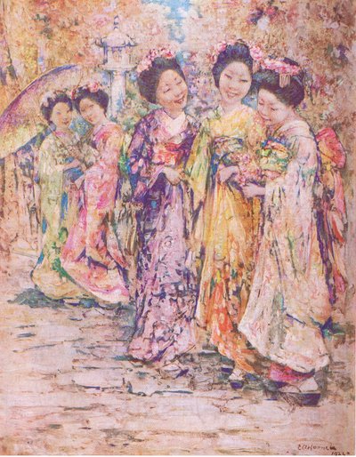 长廊，京都，来自《我的杂志》的插图 作者 爱德华·阿特金森·霍内尔