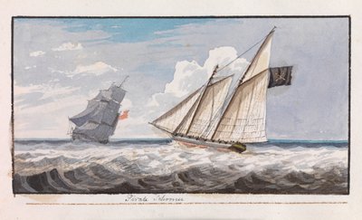海盗双桅船，约 1805 年（水彩画） 作者 爱德华·班菲尔德·伊格尔斯