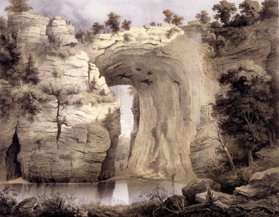 自然桥，罗克布里奇县，来自&39;弗吉尼亚州专辑&39;，1858年 作者 爱德华·拜尔