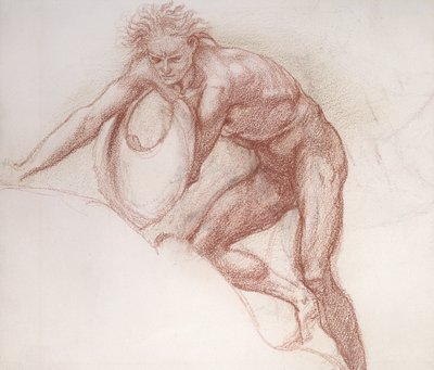 男性裸体，为赫拉克勒斯学习 作者 Edward Burne Jones