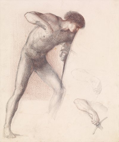 圣乔治系列-男性裸体-研究“圣乔治杀龙”的圣乔治 作者 Edward Burne Jones