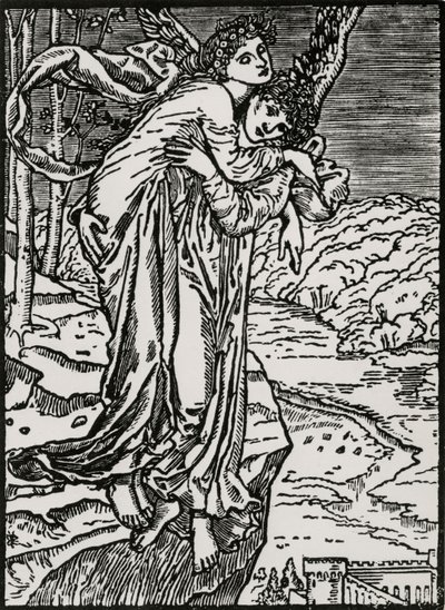 和风与赛琪 作者 爱德华·科利（之后）伯恩·琼斯（Burne Jones）