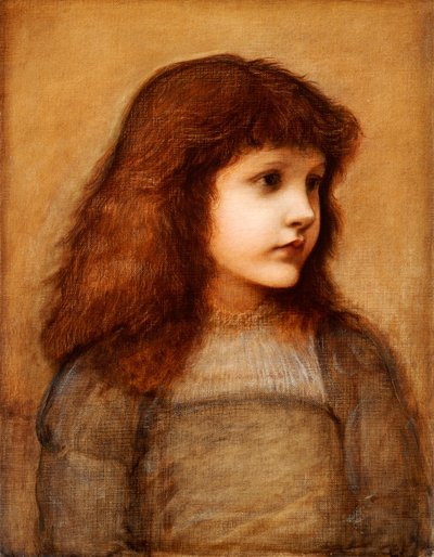 格蒂·刘易斯肖像，半身，1879-80年 作者 Edward Burne Jones