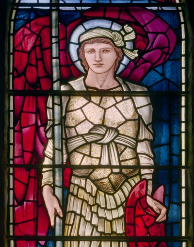 Rottingdean，St Margaret，Morris＆Co.，Edward Burne-Jones，East Window，St Michael detail，1893 作者 爱德华·伯恩·琼斯