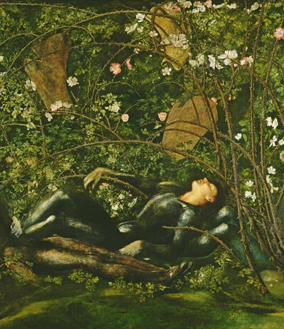 骑士与野蔷薇，1869年 作者 爱德华·伯恩·琼斯