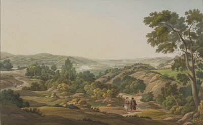 奥林匹亚平原，来自&39;希腊景观&39;第1部分的第6块板，由J. Bailey雕刻，1820年（aquatint） 作者 爱德华·道德威尔