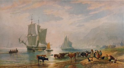 夏季夜：降落牛，1858年，1935年 作者 爱德华·邓肯
