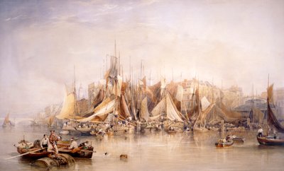 比林斯门，牡蛎的第一天，清晨》，1843年 作者 爱德华·邓肯