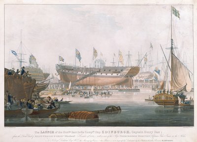 爱丁堡于1825年11月9日在布莱克沃尔（Blackwall）推出，由哈金斯（Huggins）绘制 作者 爱德华·邓肯