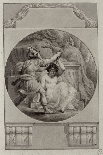 战士牺牲一个年轻女子（绘图） 作者 爱德华·弗朗西斯·伯尼